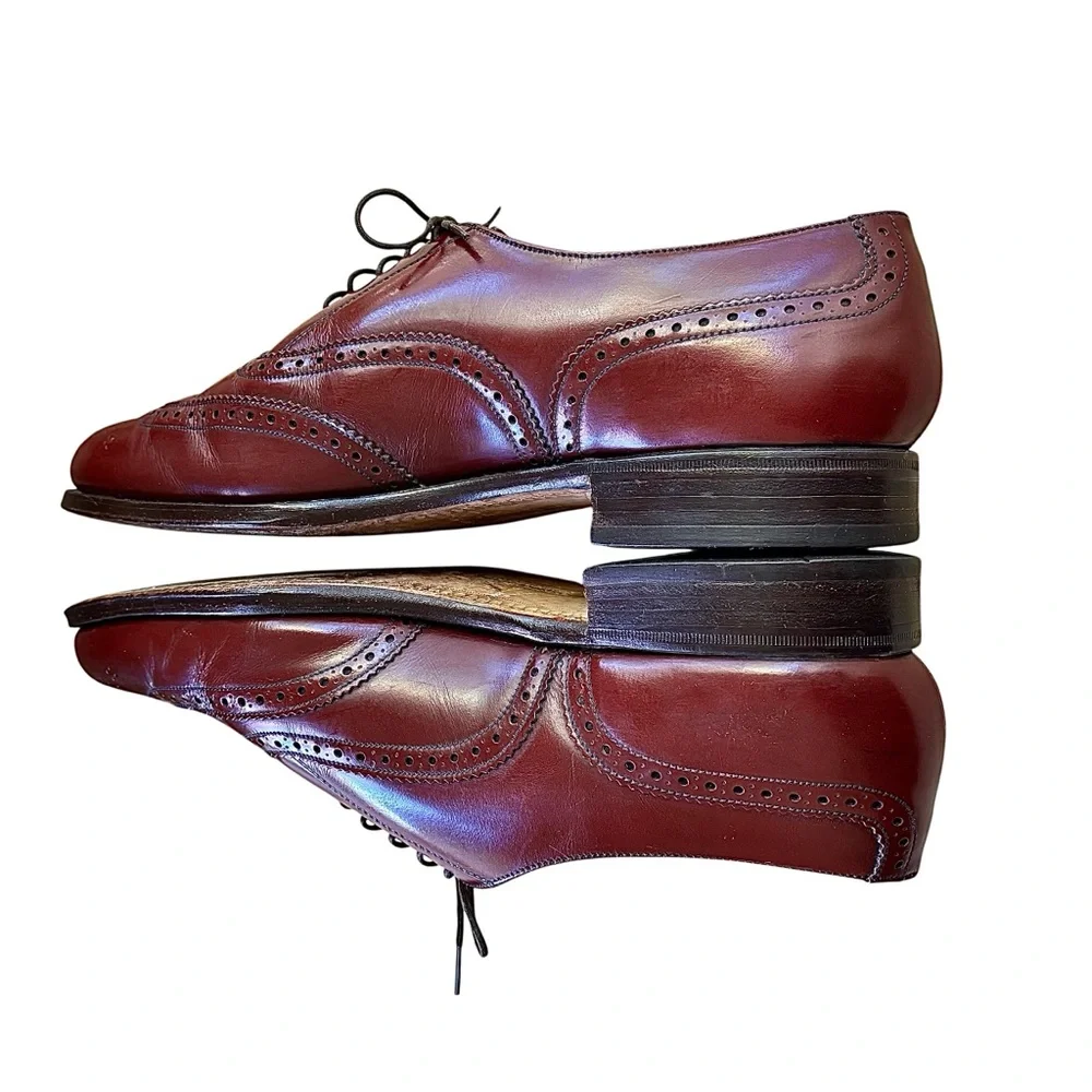 🍁GRENSON Royal Windsor Saphir Red Leather Wingtip Oxfords🍁 - Picture 14 of 14